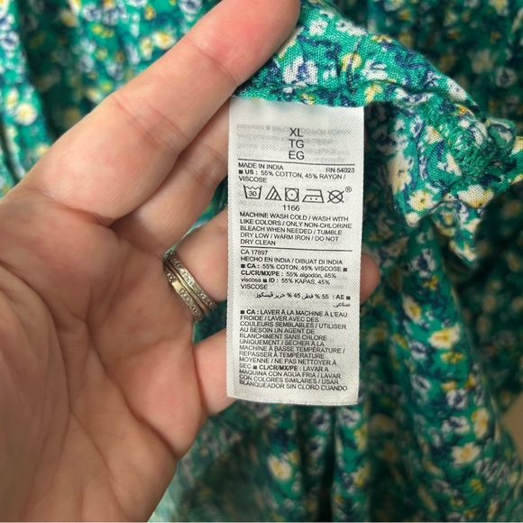 Old Navy green floral tiered maxi prairie dress womens XL - Picture 10 of 10